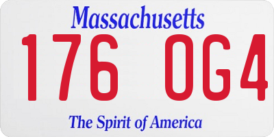 MA license plate 176OG4