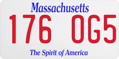 MA license plate 176OG5