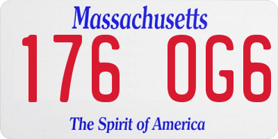 MA license plate 176OG6
