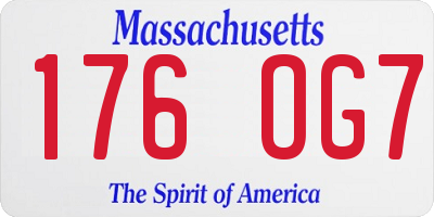 MA license plate 176OG7
