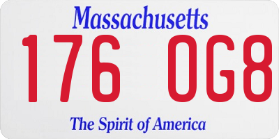 MA license plate 176OG8