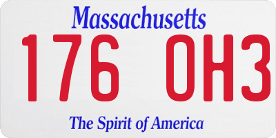 MA license plate 176OH3