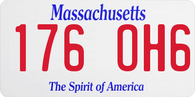 MA license plate 176OH6