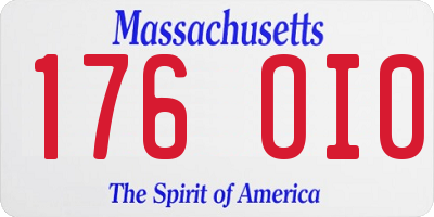 MA license plate 176OI0