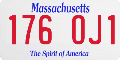 MA license plate 176OJ1