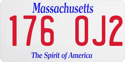 MA license plate 176OJ2