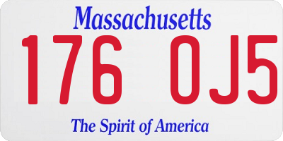 MA license plate 176OJ5
