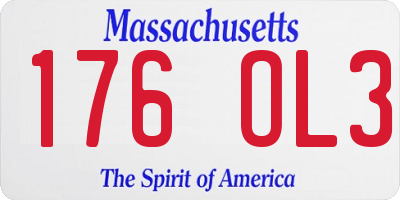 MA license plate 176OL3