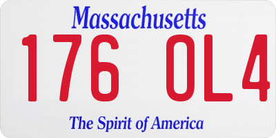 MA license plate 176OL4