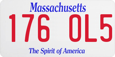 MA license plate 176OL5