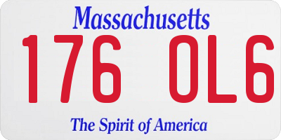MA license plate 176OL6