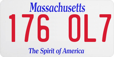 MA license plate 176OL7