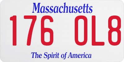 MA license plate 176OL8