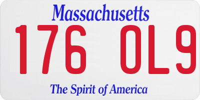 MA license plate 176OL9