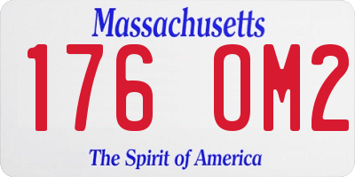 MA license plate 176OM2