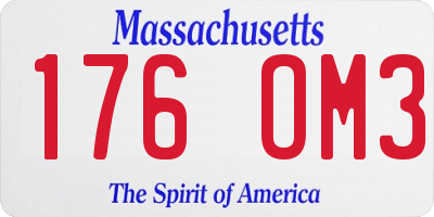 MA license plate 176OM3