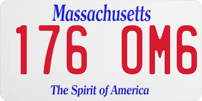 MA license plate 176OM6