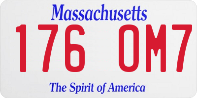 MA license plate 176OM7