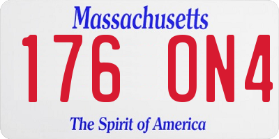 MA license plate 176ON4
