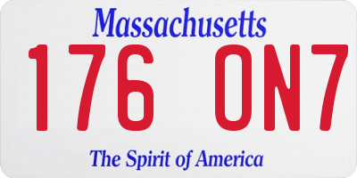 MA license plate 176ON7