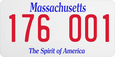 MA license plate 176OO1