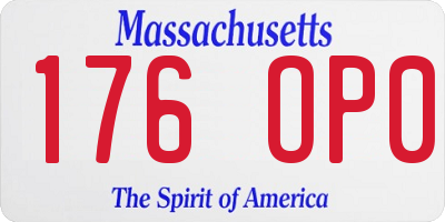 MA license plate 176OP0
