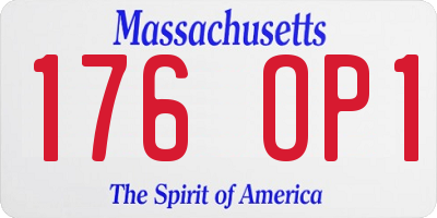 MA license plate 176OP1