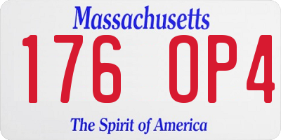 MA license plate 176OP4