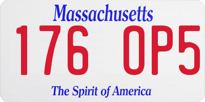 MA license plate 176OP5