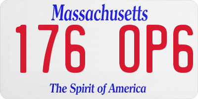 MA license plate 176OP6