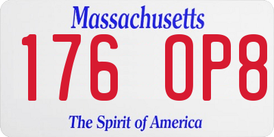 MA license plate 176OP8