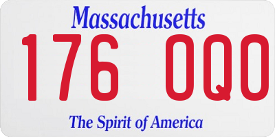 MA license plate 176OQ0