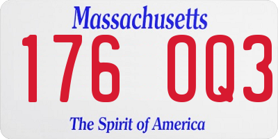 MA license plate 176OQ3