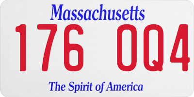 MA license plate 176OQ4
