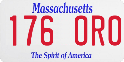 MA license plate 176OR0