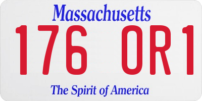 MA license plate 176OR1