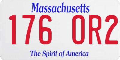 MA license plate 176OR2