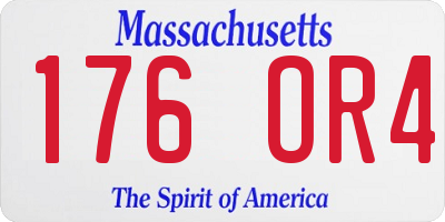 MA license plate 176OR4