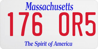 MA license plate 176OR5