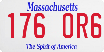 MA license plate 176OR6