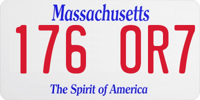MA license plate 176OR7