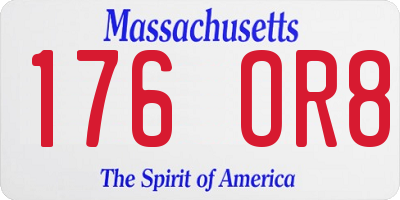 MA license plate 176OR8