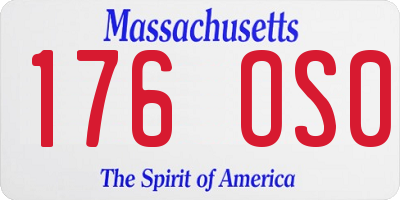 MA license plate 176OS0