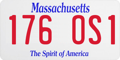 MA license plate 176OS1