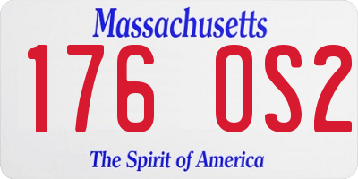 MA license plate 176OS2