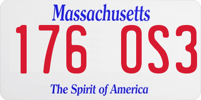 MA license plate 176OS3