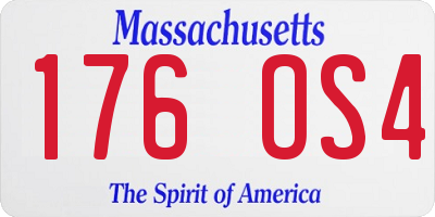 MA license plate 176OS4
