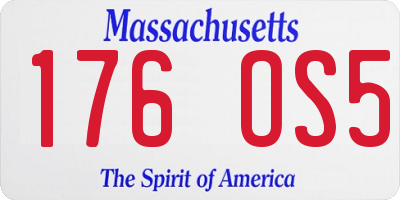 MA license plate 176OS5