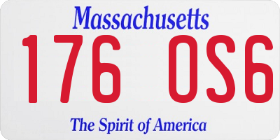 MA license plate 176OS6