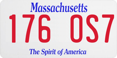 MA license plate 176OS7